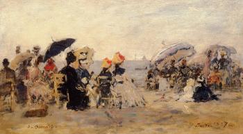 尤金 佈丹 Trouville, Beach Scene